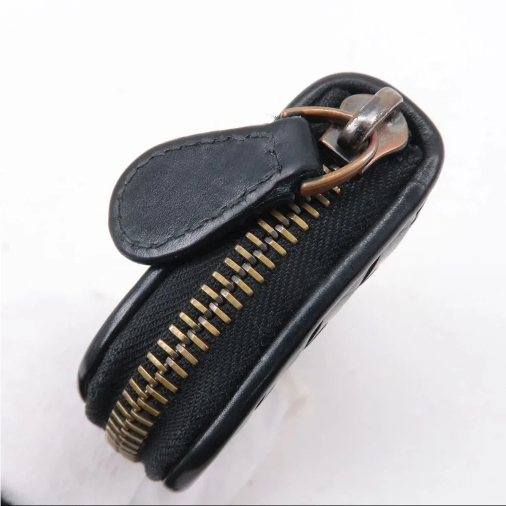 Bottega Veneta Intrecciato Zip Around Coin Purse Card Holder Black - Picture 2 of 8